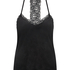 Velours Lace cami, Sort