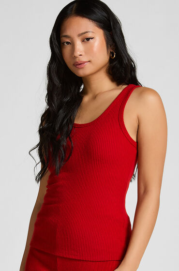 Hunkemöller Singlet børstet jersey rib rød