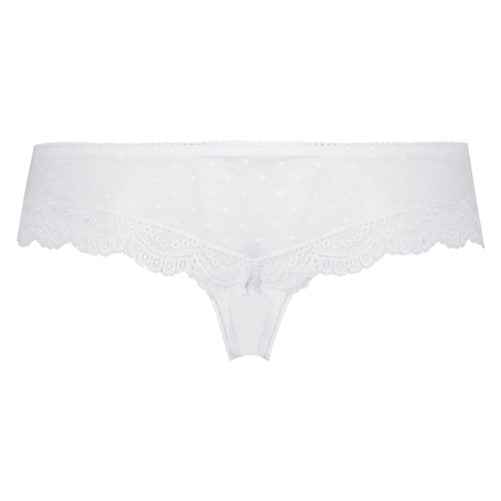 Mesh Embroidery brasiliansk trusse, Hvid