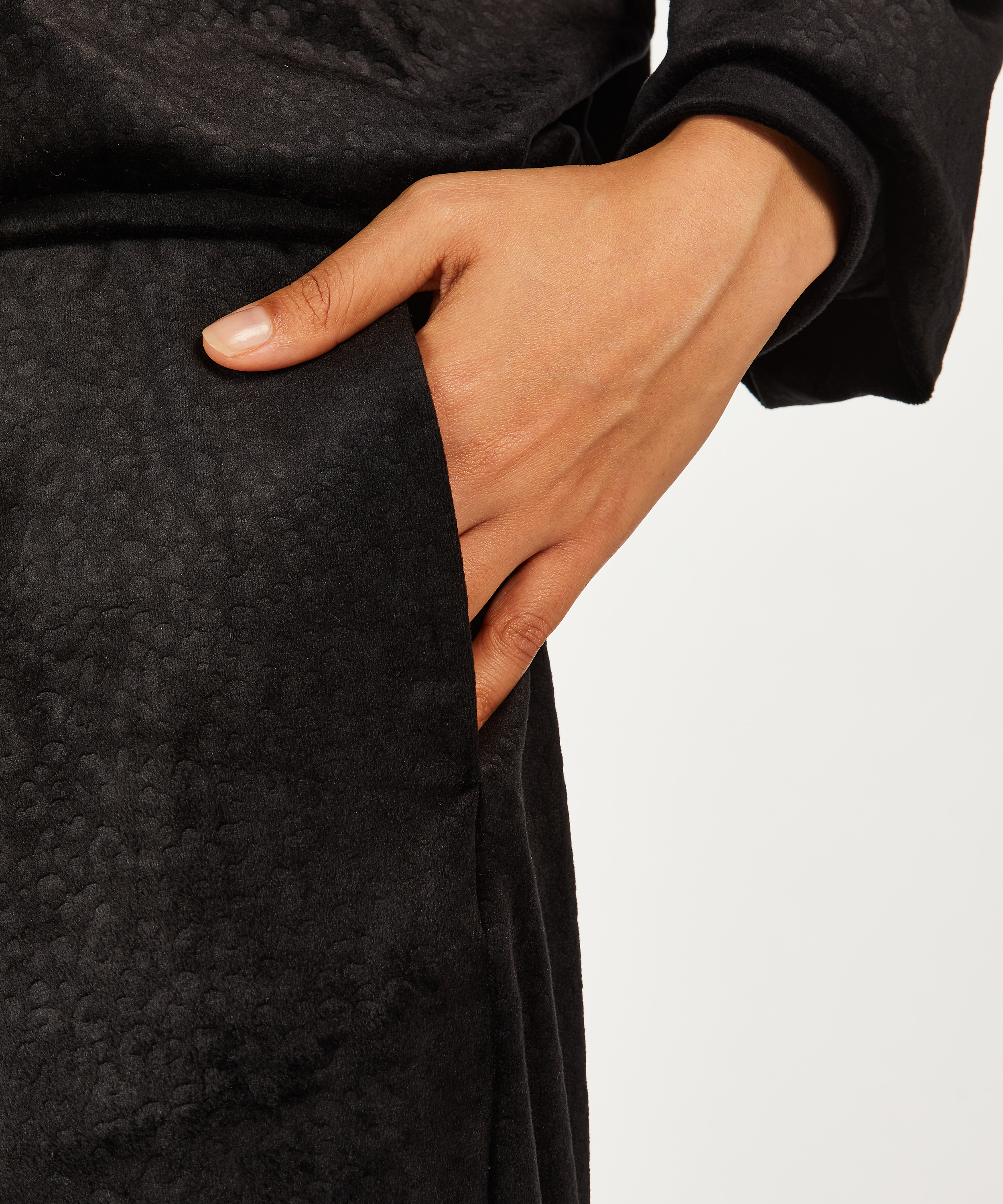 Petite Joggingbukser Velours, sort, main