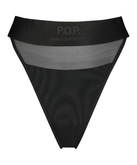 G-streng med h&oslash;j benudsk&aelig;ring Flexing, sort