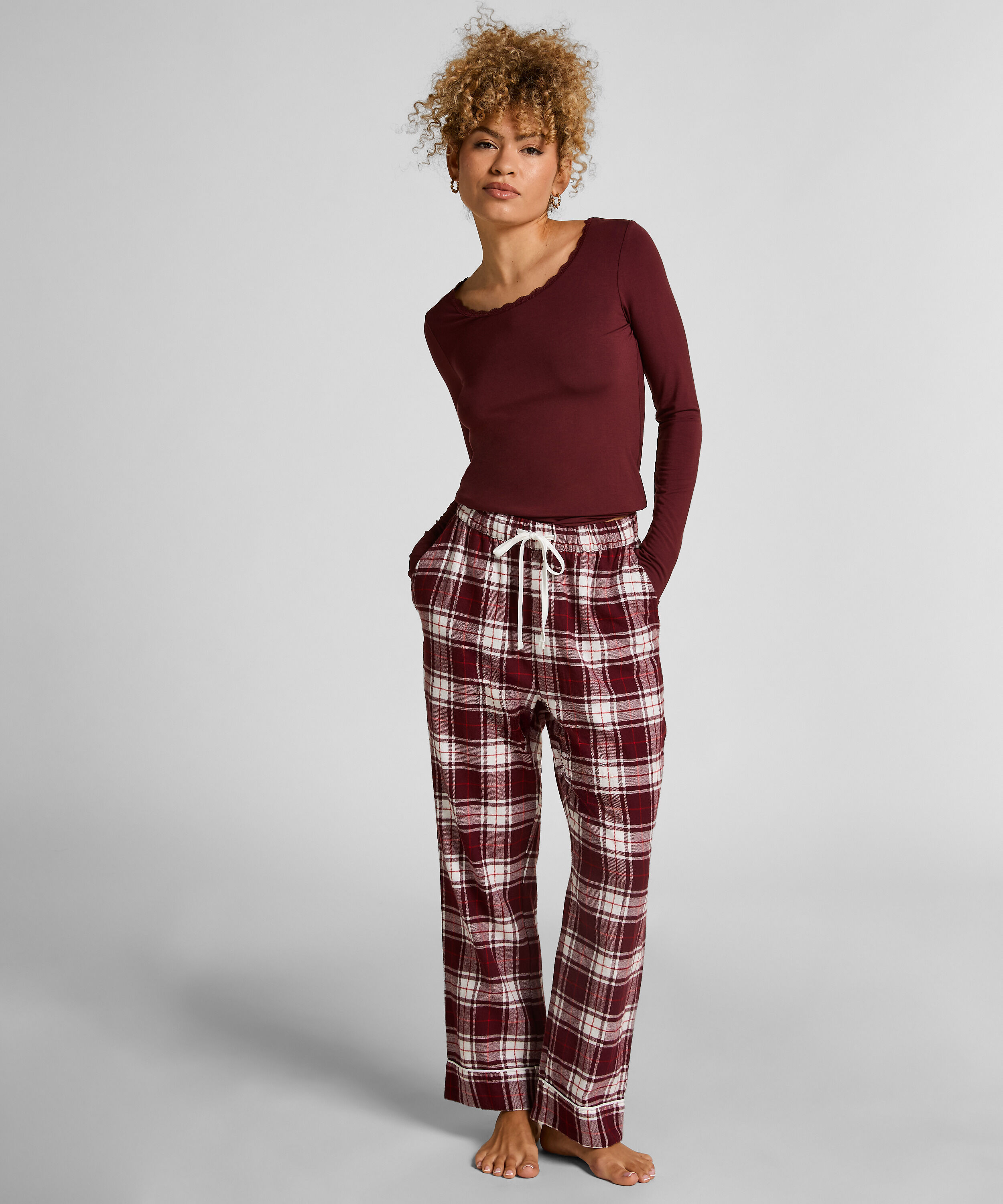 Pyjamasbukser af flonel, Lilla