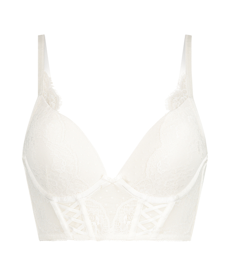 Formstøbt push-up longline-bh med bøjle Jolie, Hvid