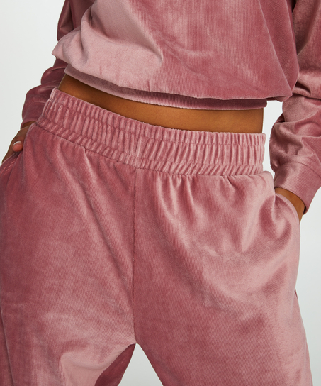 Joggingbukser Velour Rib, pink