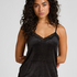 Cami top Velours Lace, Sort