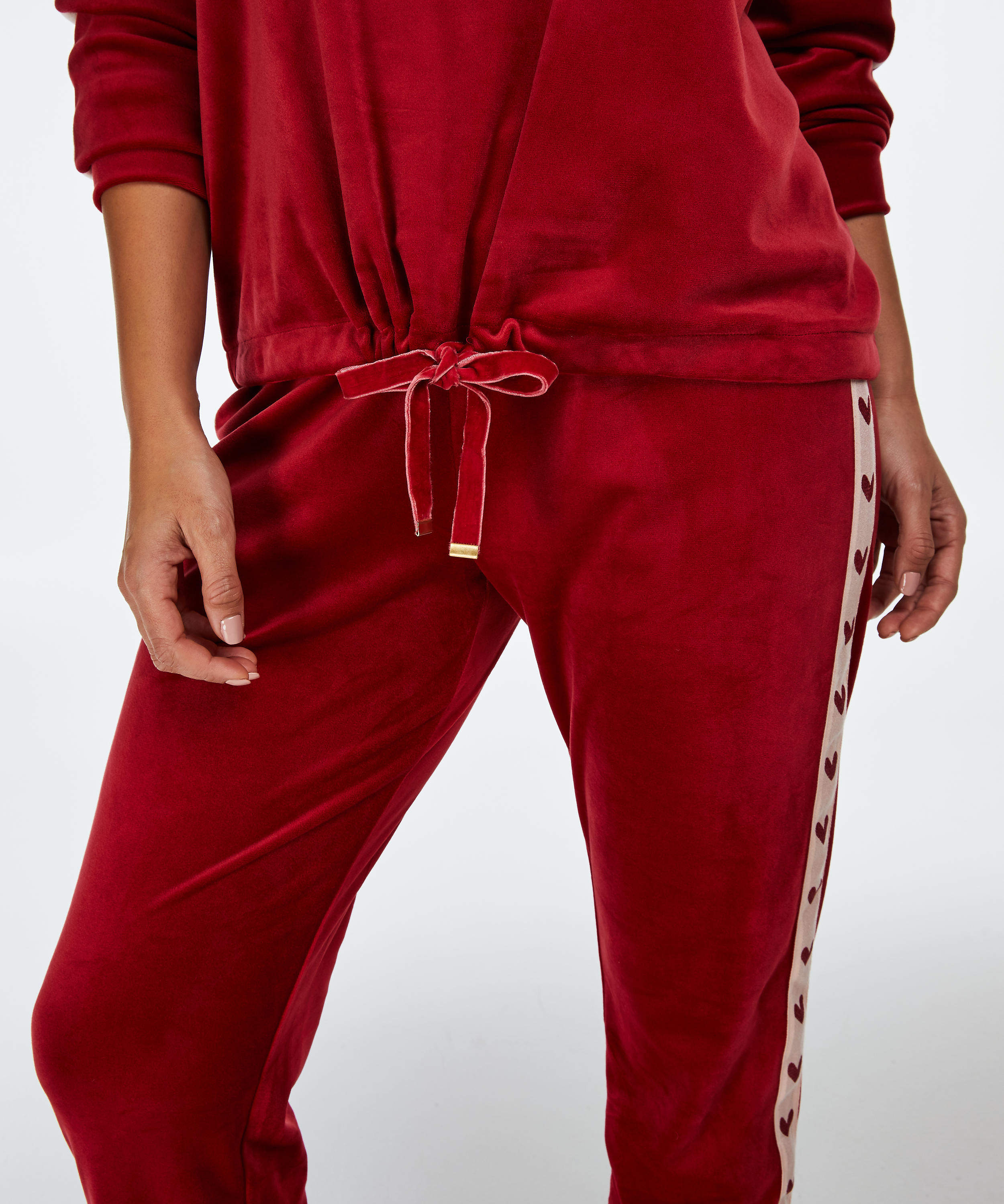 Top Velour Hjerte, R&oslash;d, main