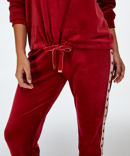 Top Velour Hjerte, R&oslash;d