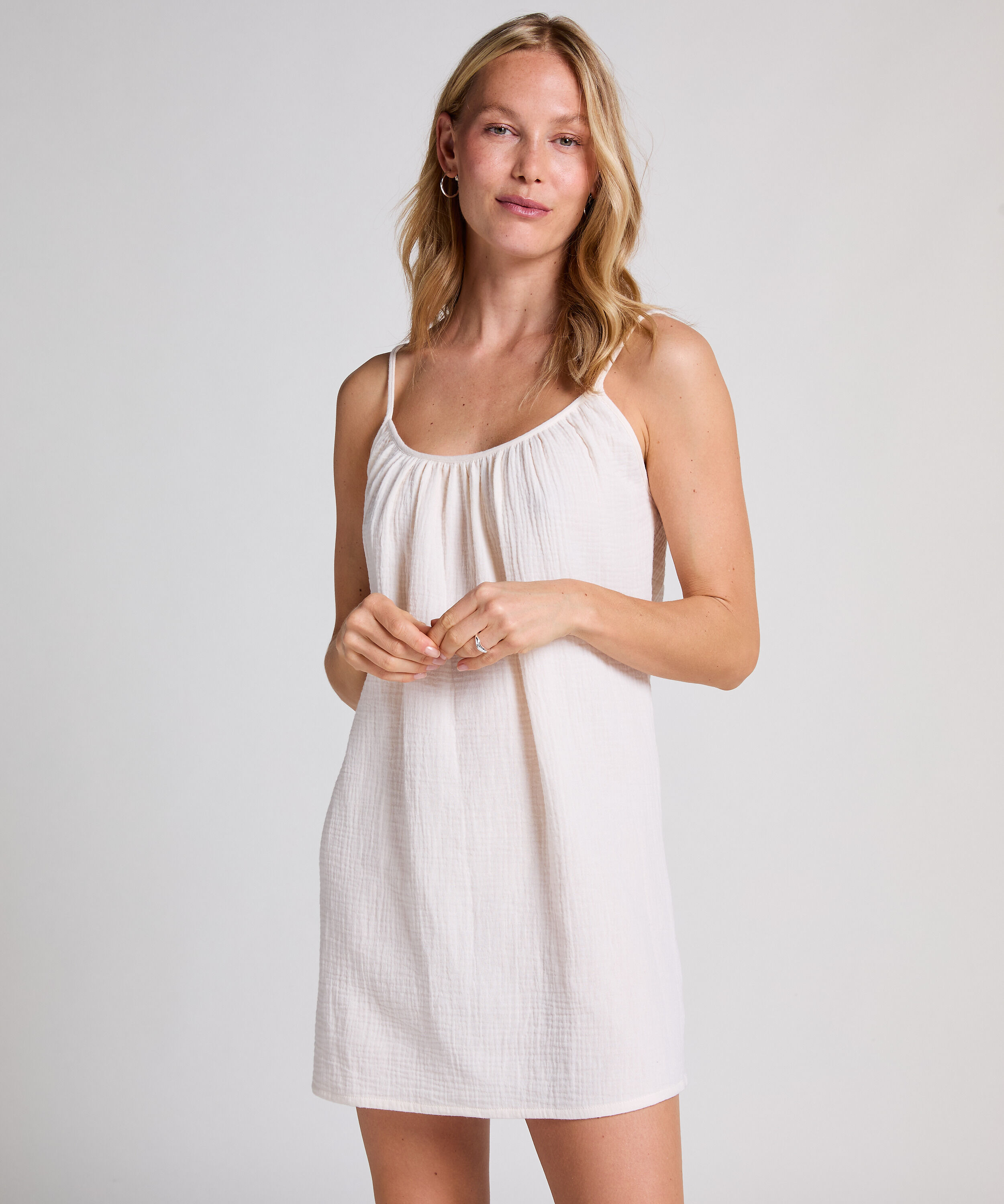 Messelin slipdress, Hvid