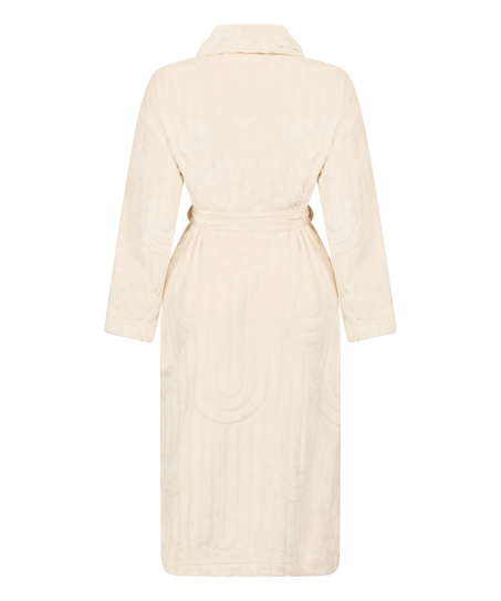 Lang morgenkåbe Fleece, Hvid