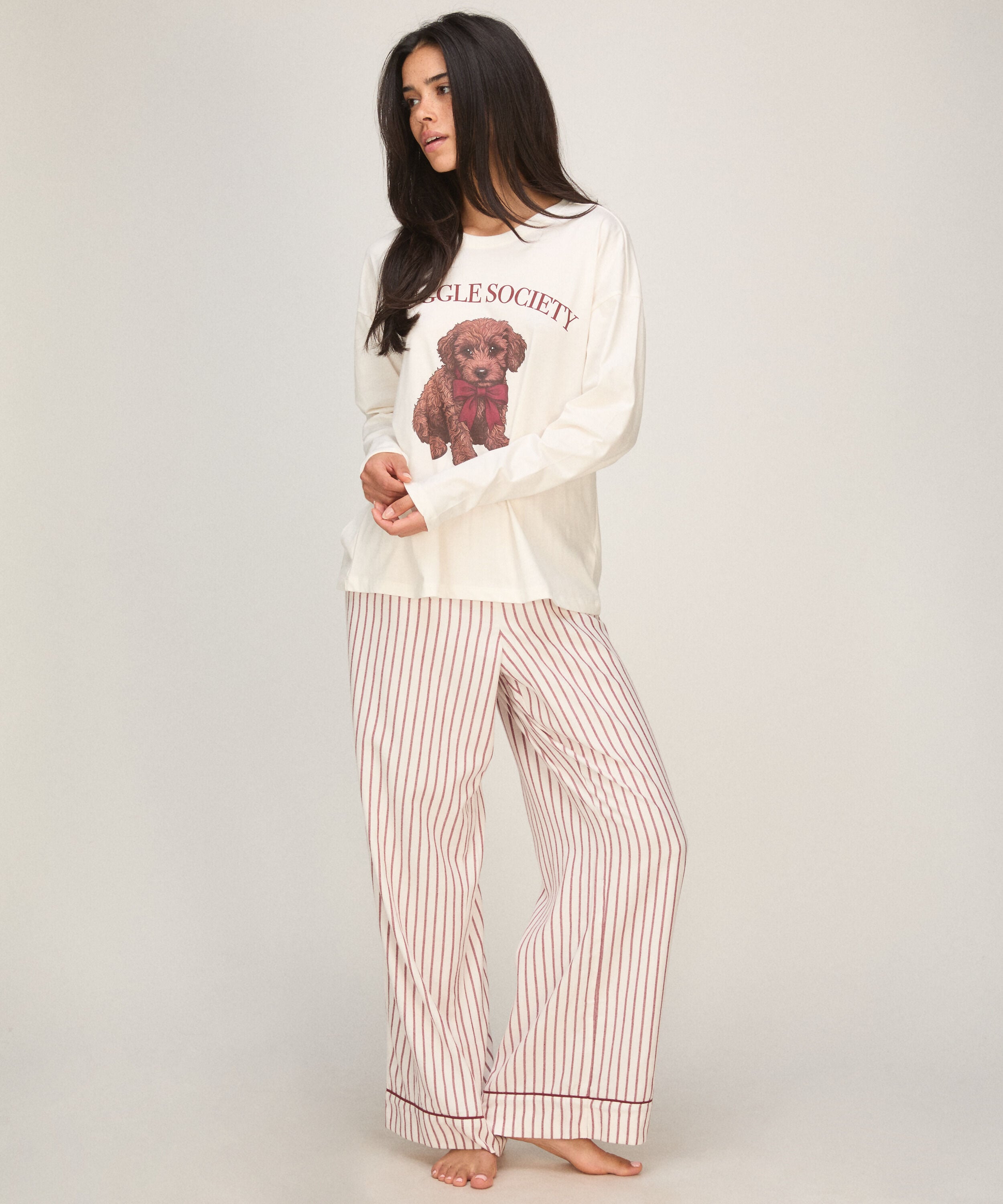Pyjama Set Viscose, Hvid