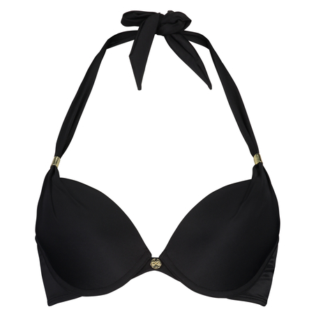 Boho Chic formstøbt pushup-bikinitop, Sort