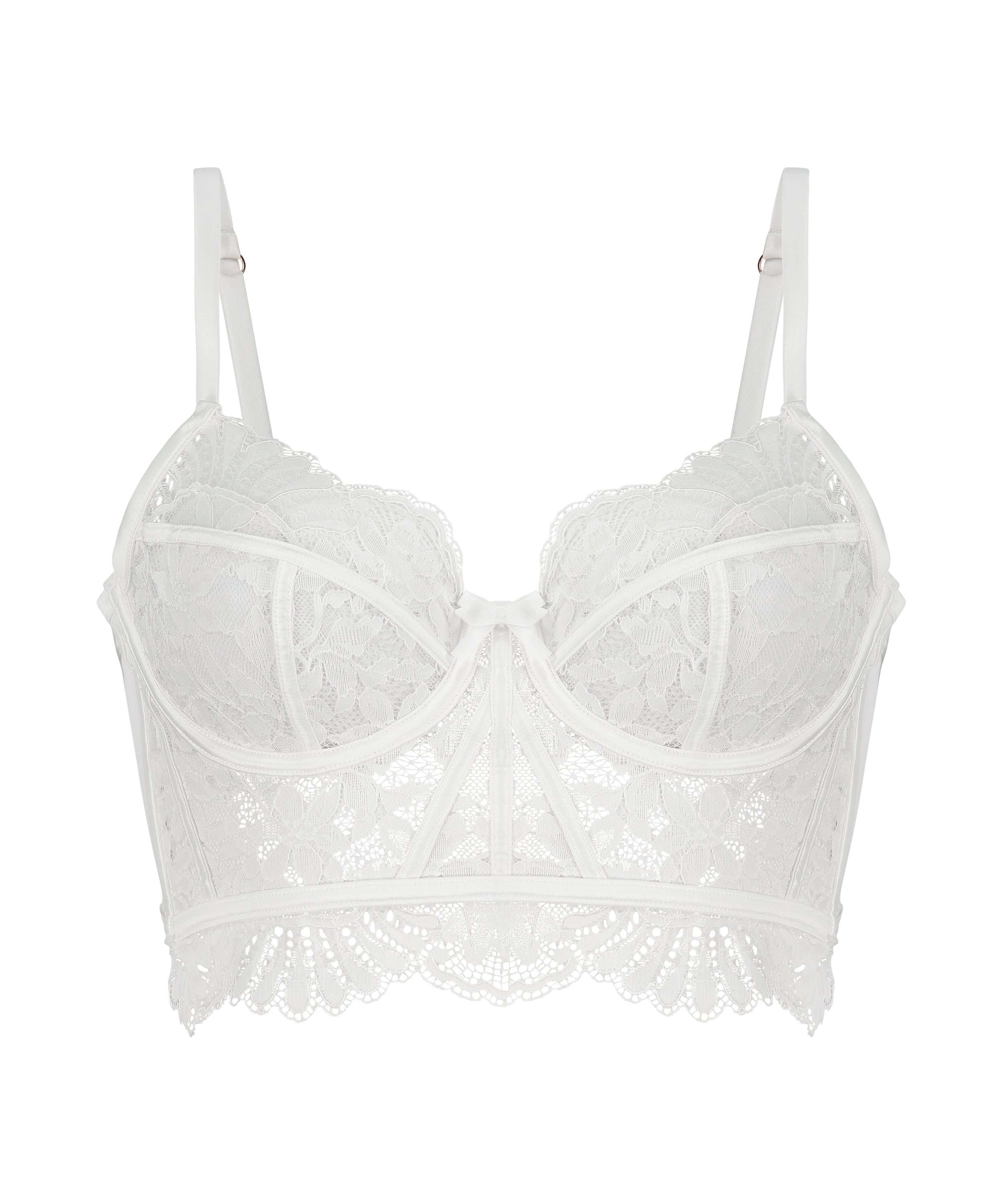 Ikke-formstøbt longline bøjle-bh Jamie, Hvid, main