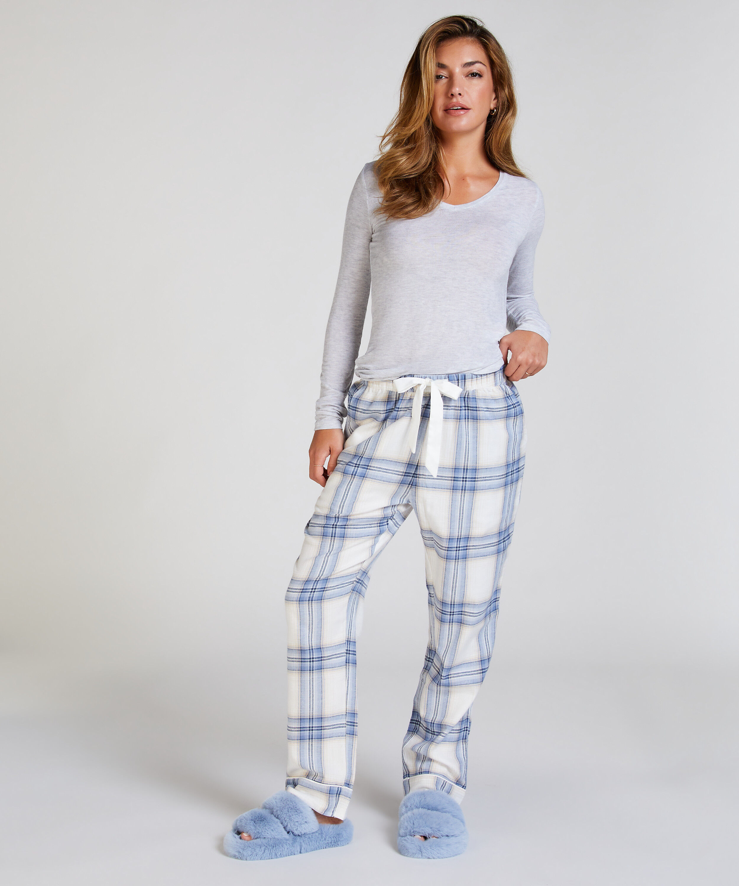 Langærmet pyjamastop