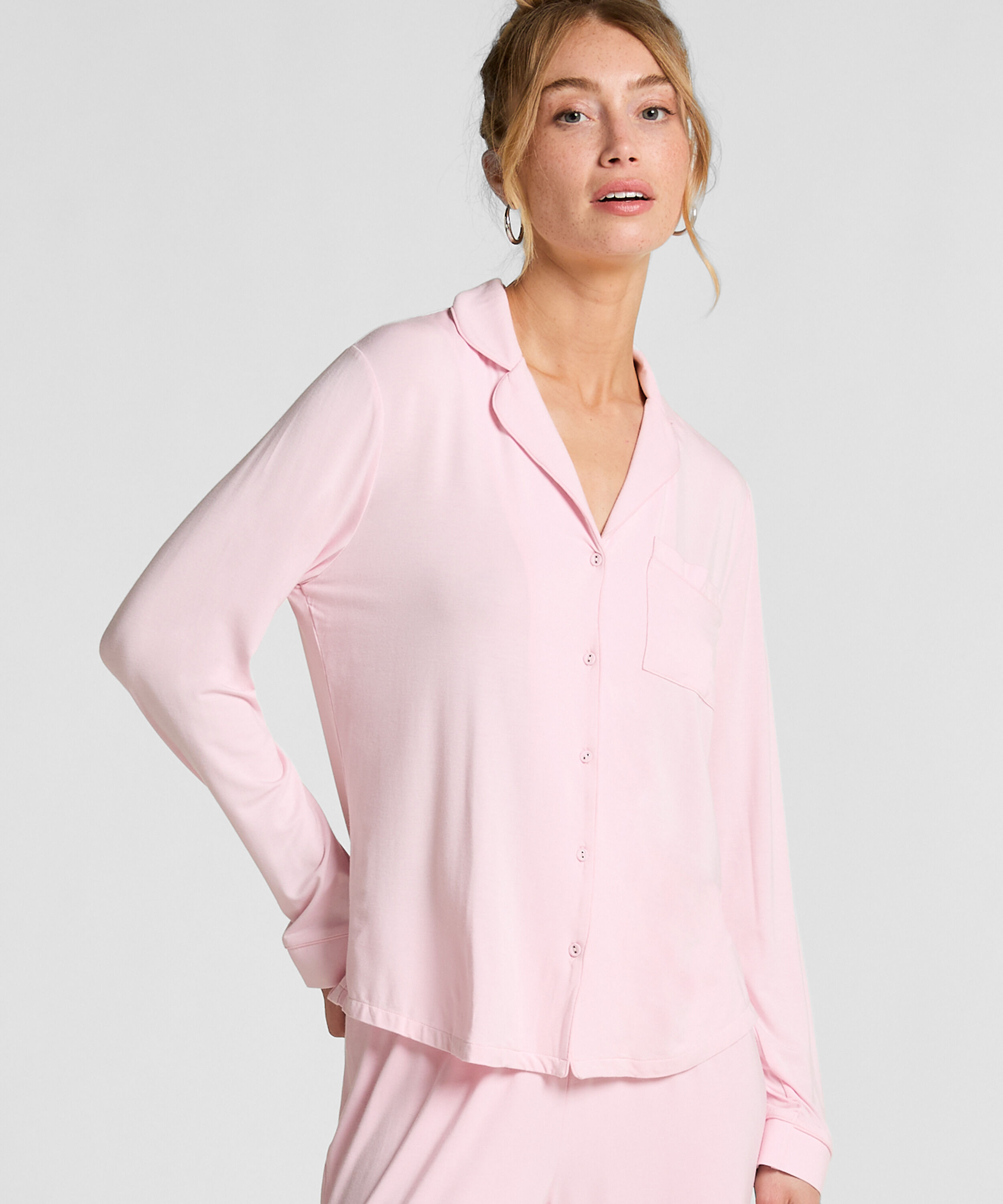 Langærmet jerseyjakke Essential, Lyserød
