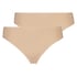 Pakke med 2 stk. string Cotton, Beige