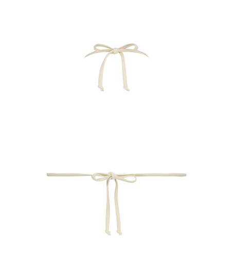 Trekant bikinitop Crochet Lurex, hvid