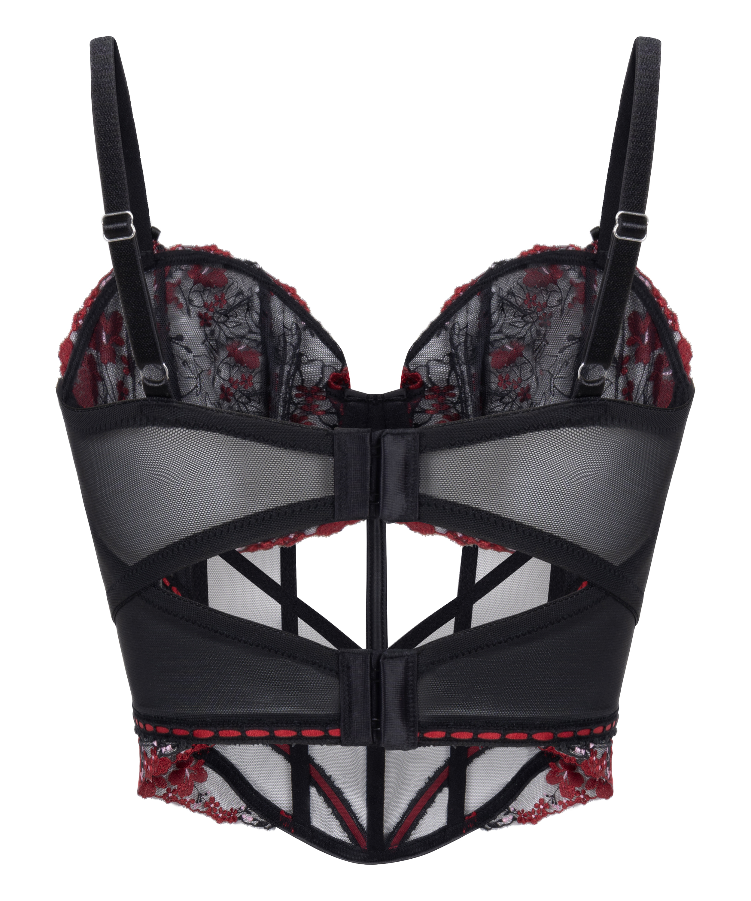 Bustier med p&aelig;oner, Sort, main