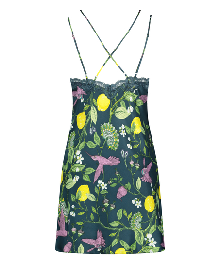 Natkjole Satin, Blå