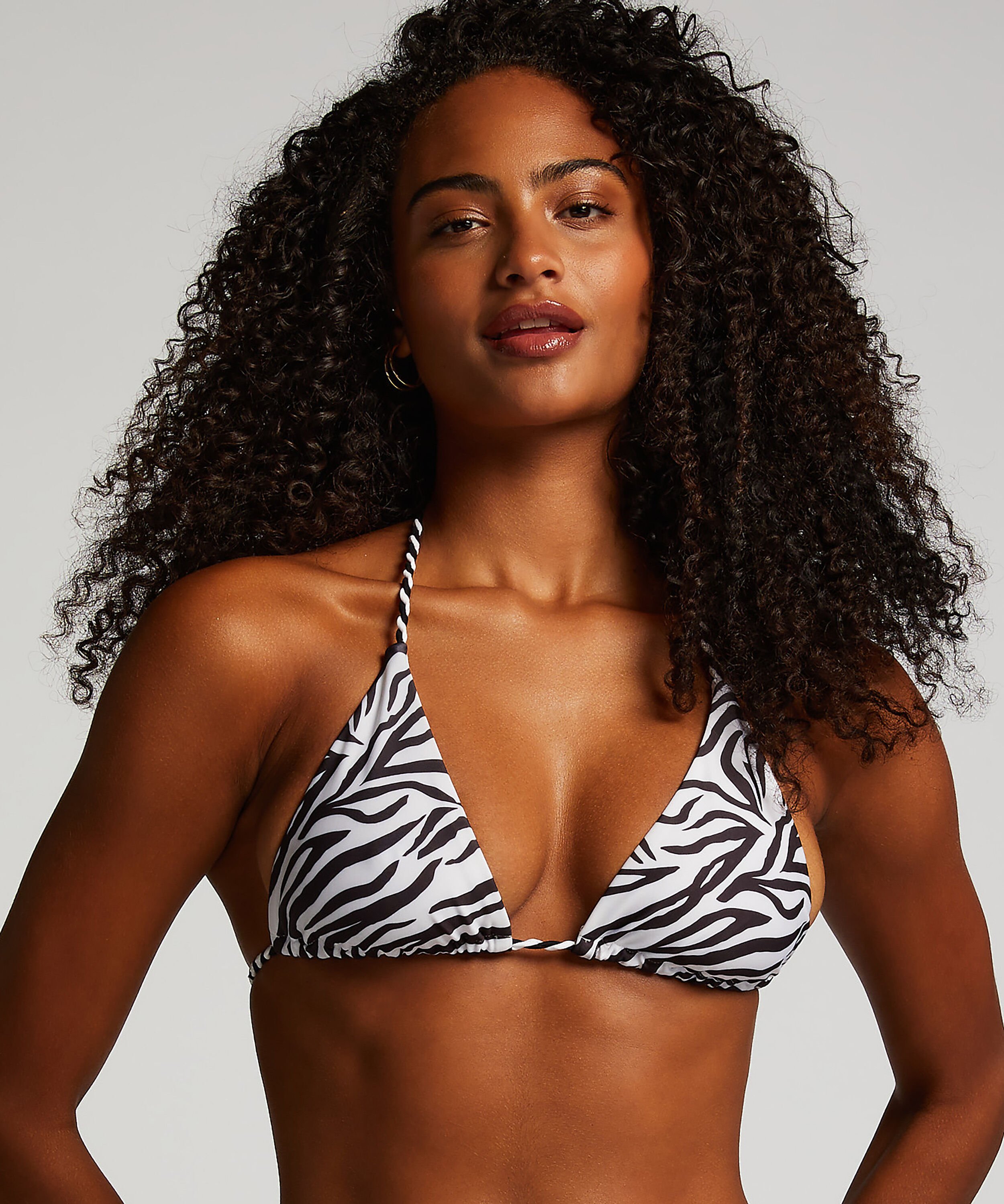Trekantsbikinitop Doha Zebra, Hvid