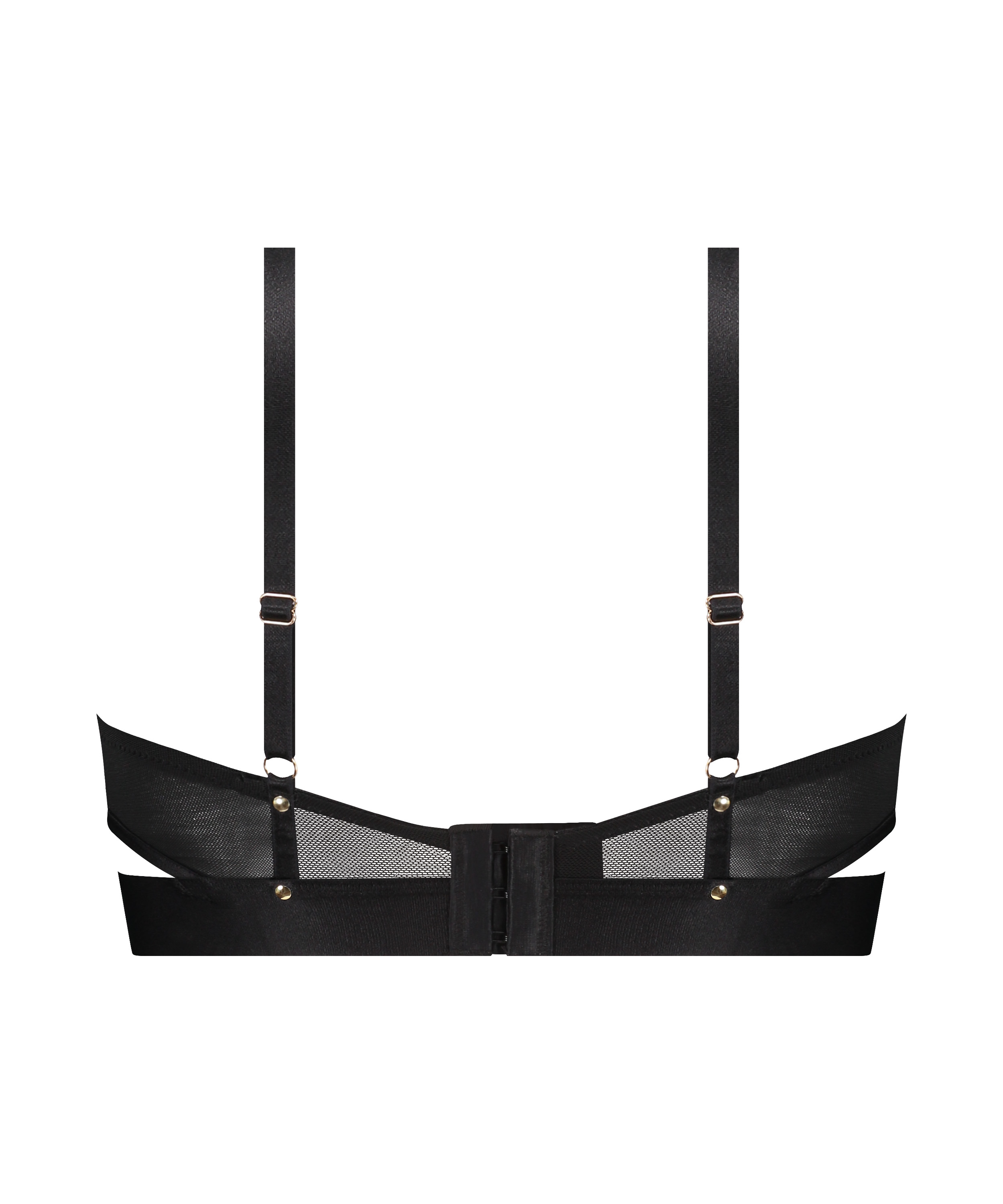 Ikke-formstøbt longline bøjle-bh Sable, Sort, main