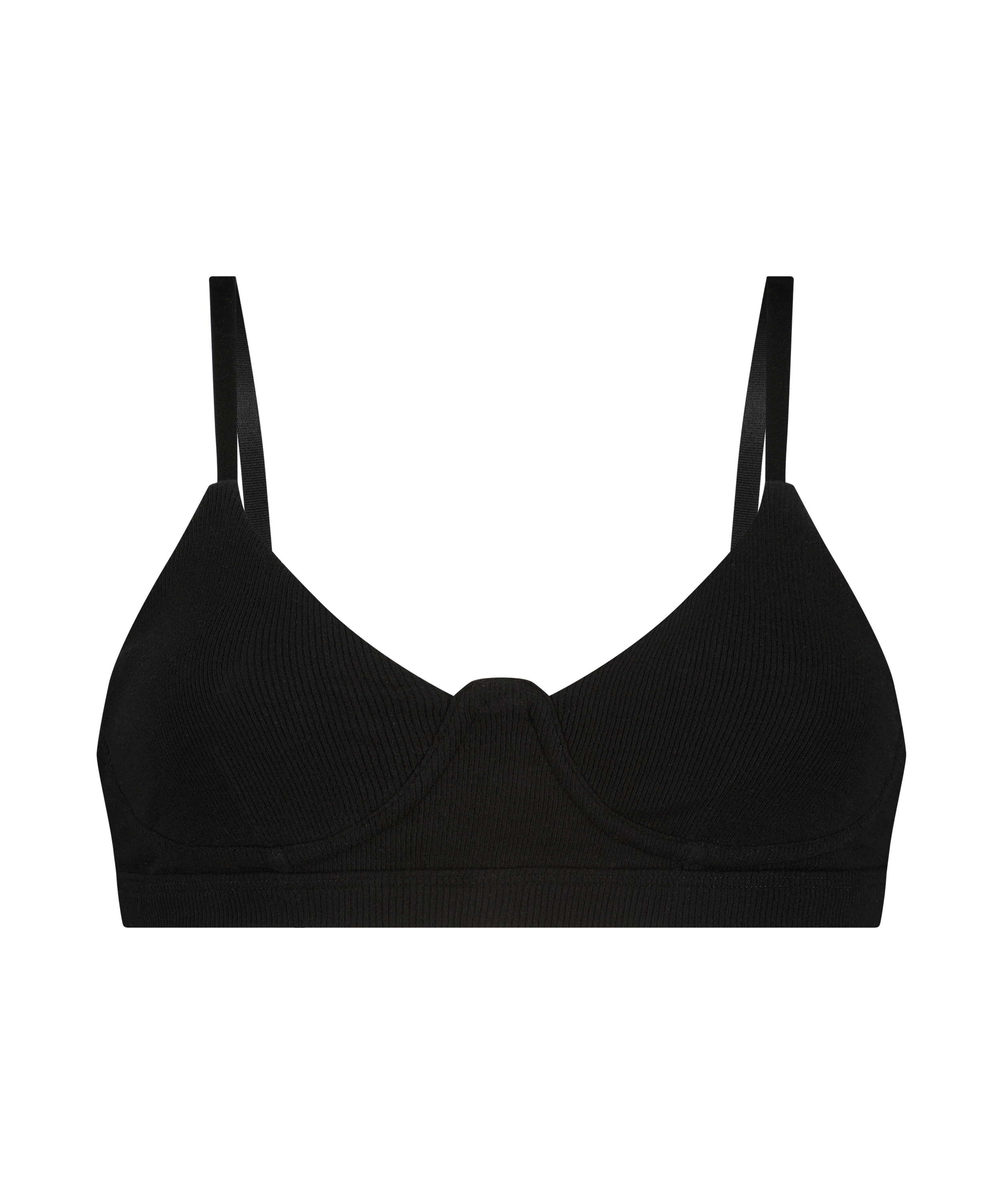 Bralette Rib Baddie, Sort, main