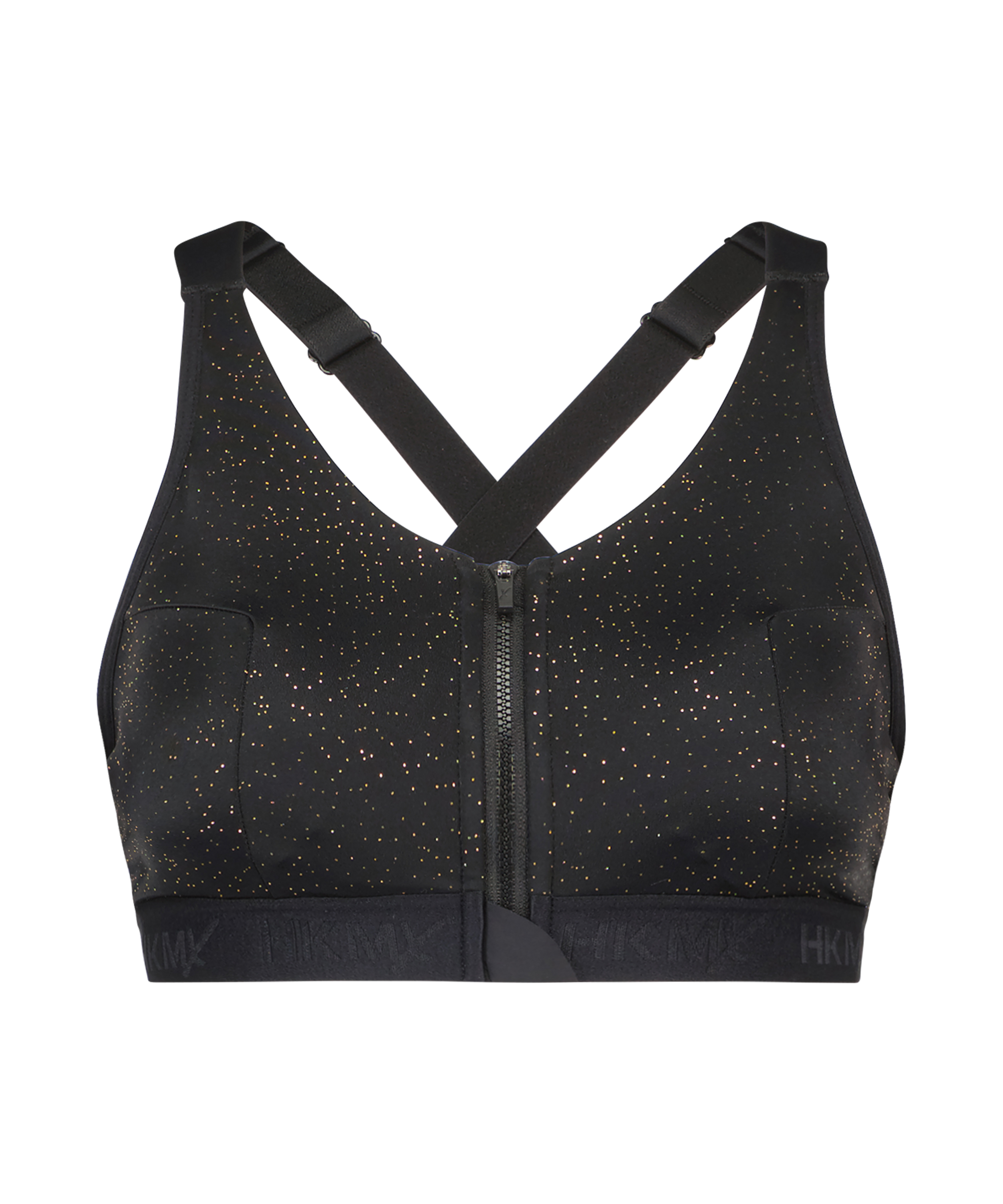﻿HKMX Sports-bh The Pro Level 3 Gyldent Glitter, Sort, main