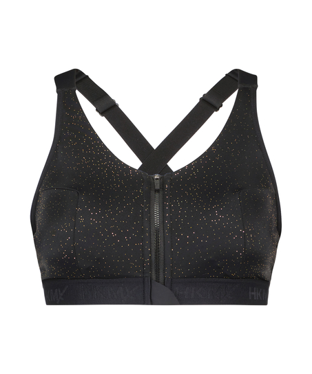 ﻿HKMX Sports-bh The Pro Level 3 Gyldent Glitter, Sort