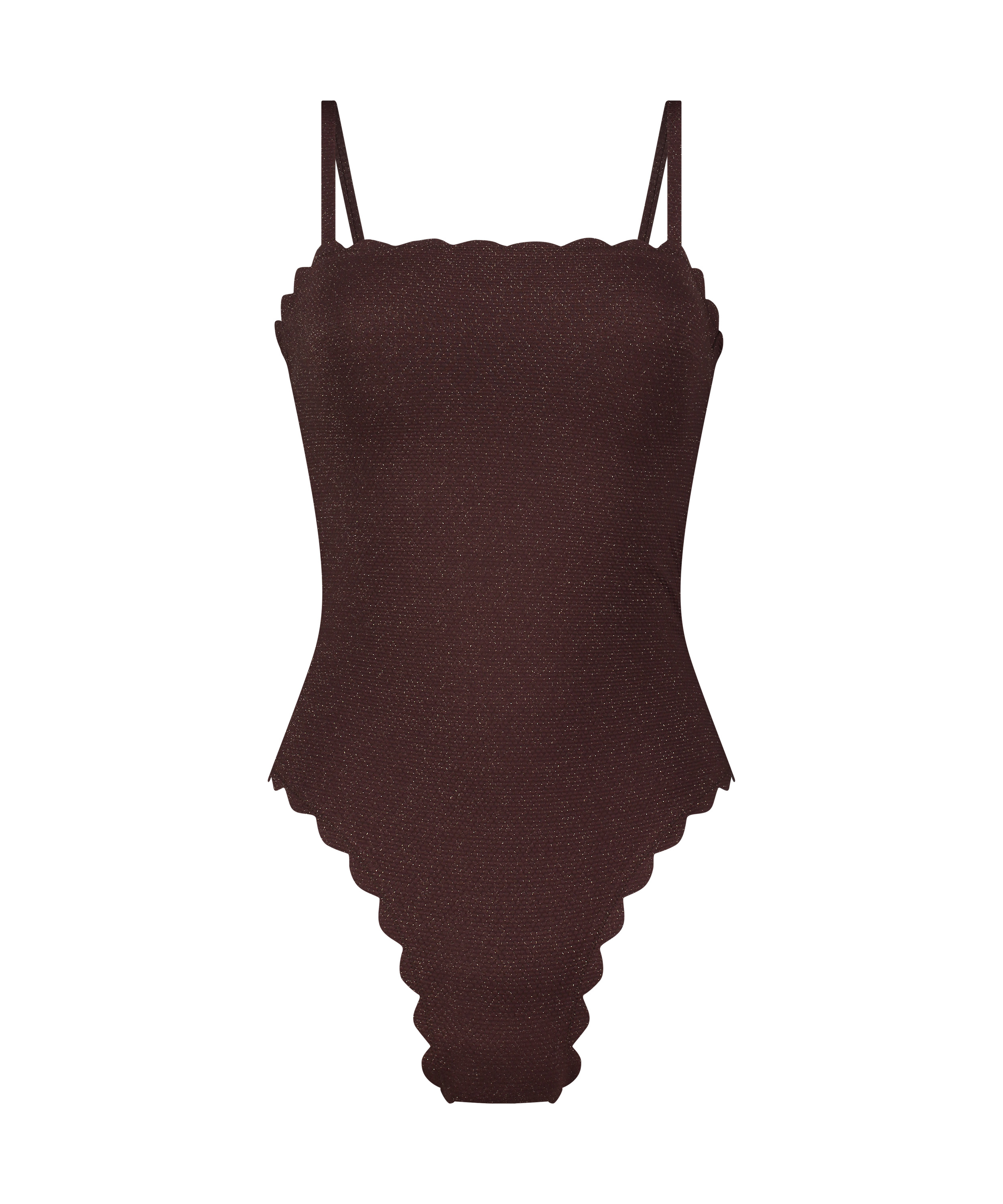 Badedragt Bandeau Scallop, Brown, main