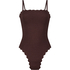 Badedragt Bandeau Scallop, Brown