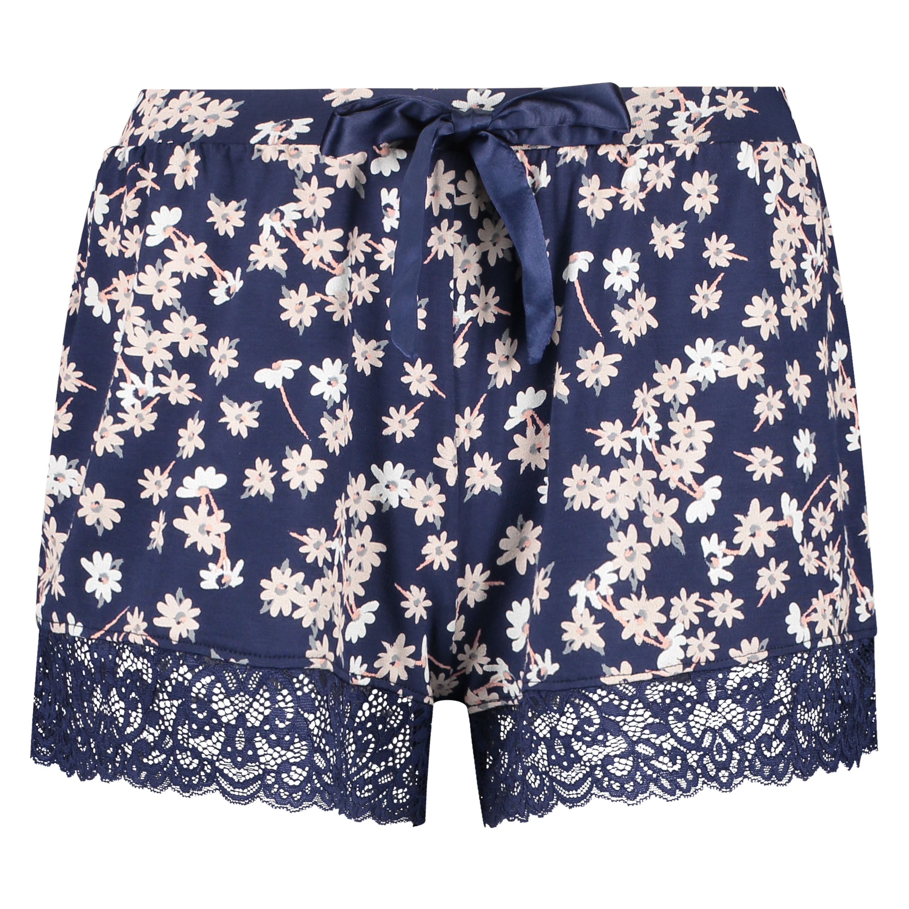 Pyjamasshorts Jersey Lace, Bl&aring;, main