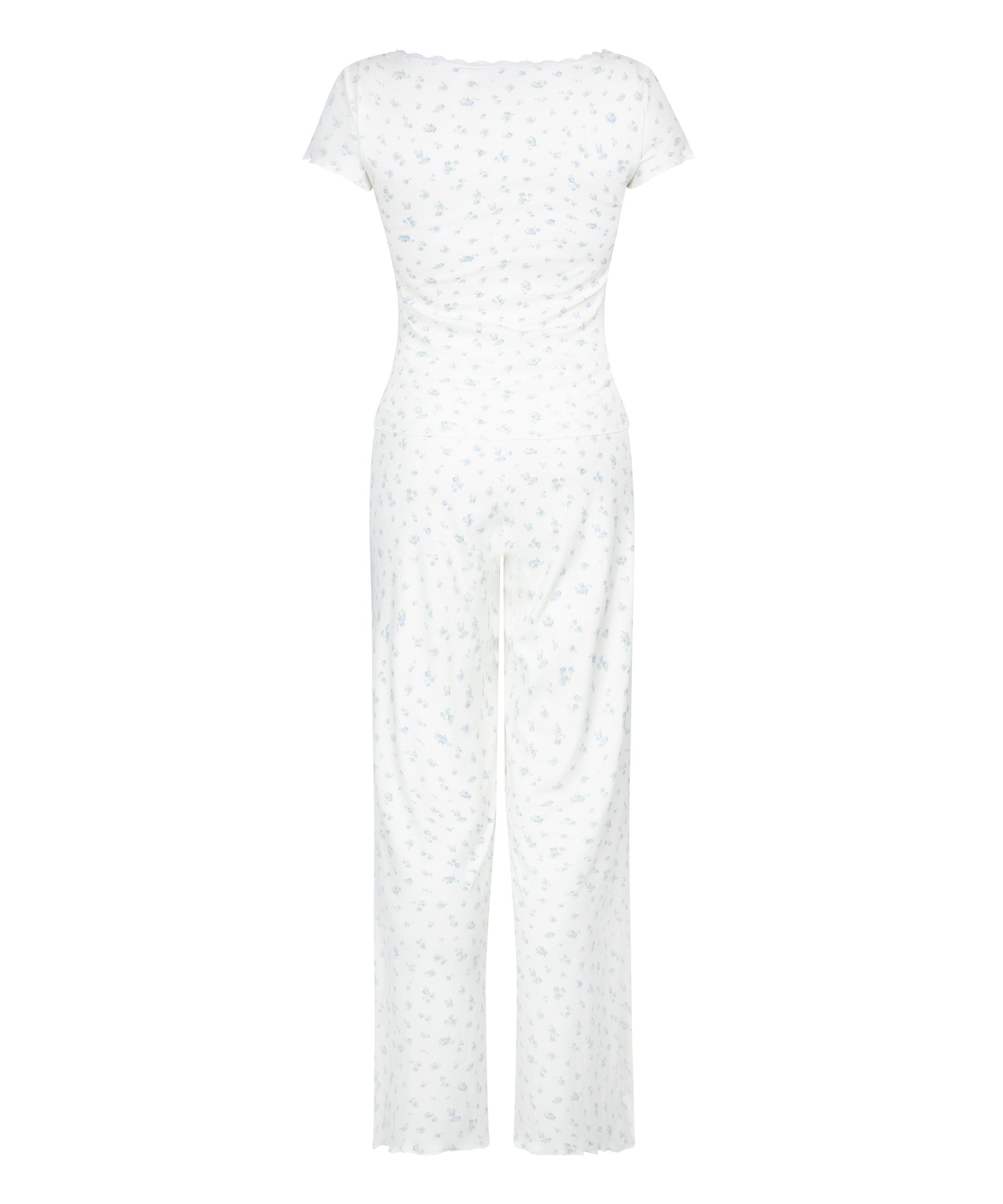 Pyjamassæt i rib, blå, main