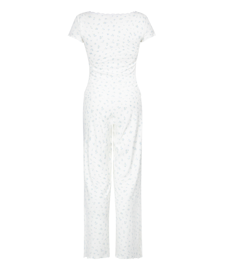 Pyjamassæt i rib, blå