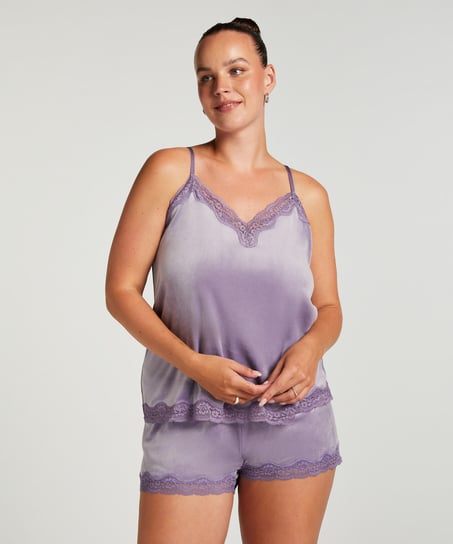 Cami top Velours Lace, Lilla