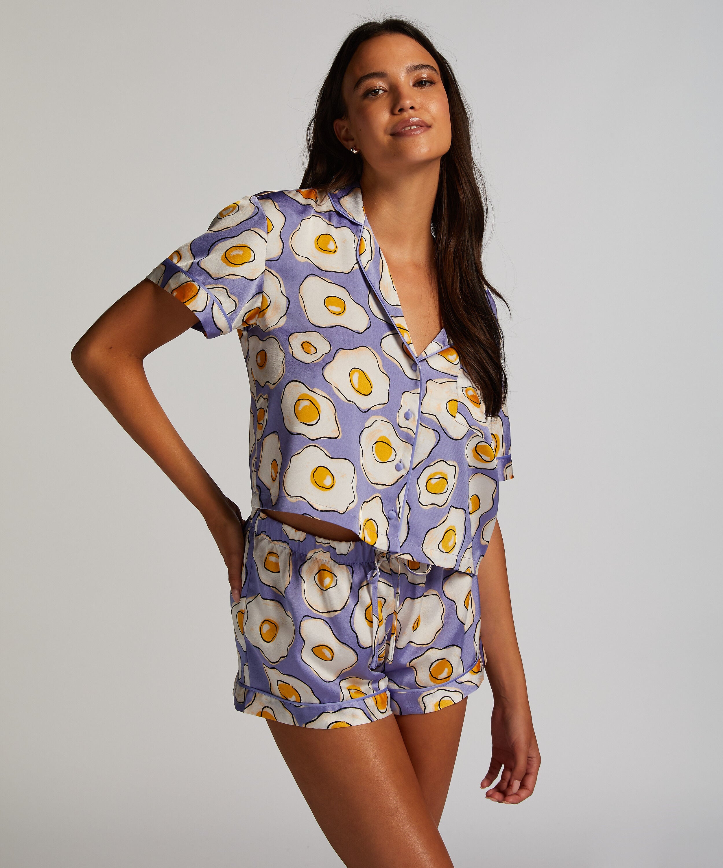 Pyjamasshorts Satin, Lilla