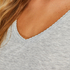 Pyjamastop korte ærmer rib, Grå