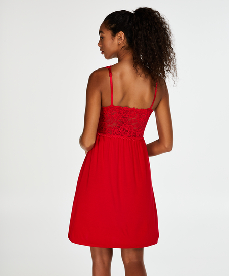 Modal Lace natkjole, rød