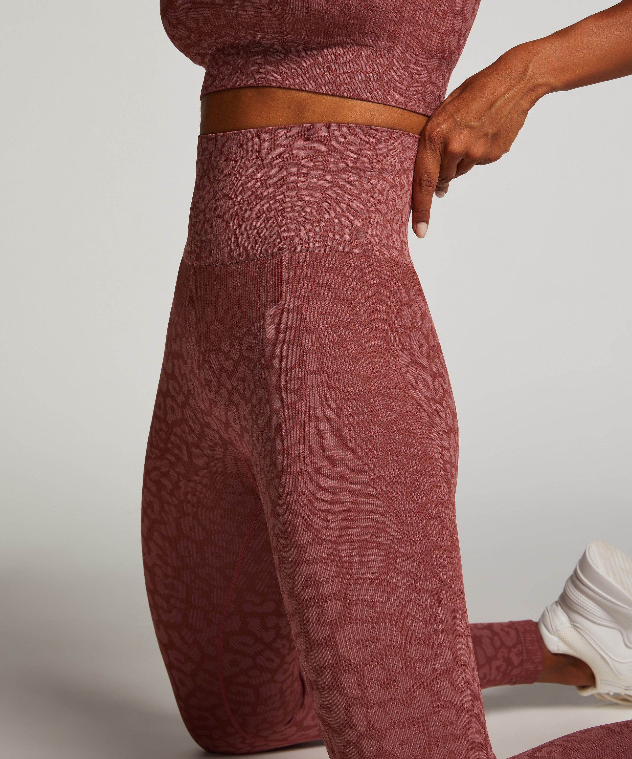 HKMX High waisted s&oslash;ml&oslash;se sportsleggings, Lyser&oslash;d, main