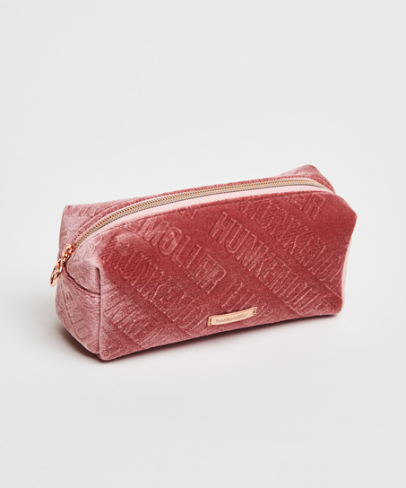 Velour makeuptaske, pink