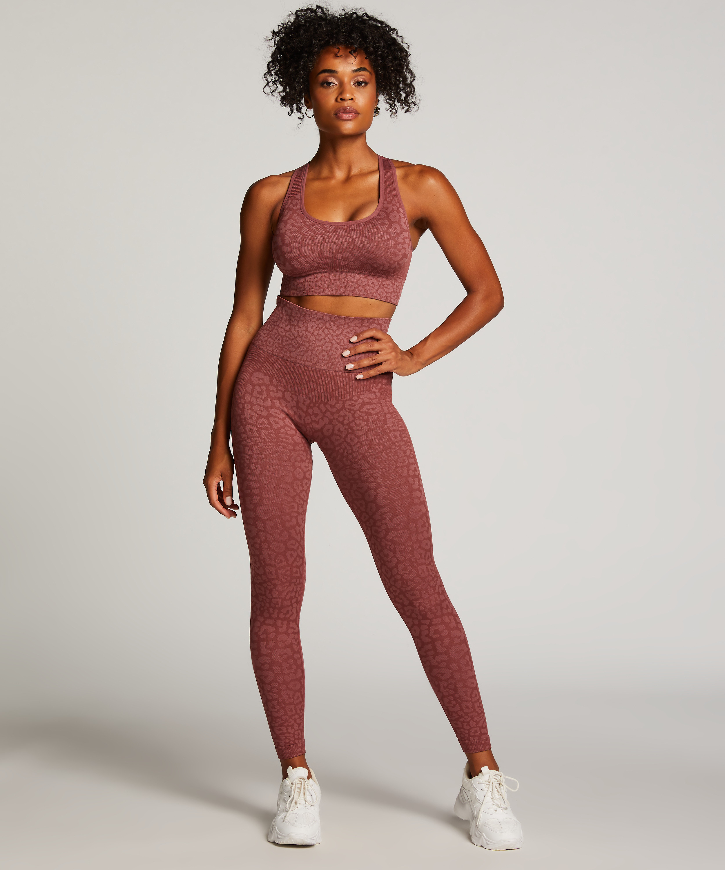 HKMX High waisted s&oslash;ml&oslash;se sportsleggings, Lyser&oslash;d, main