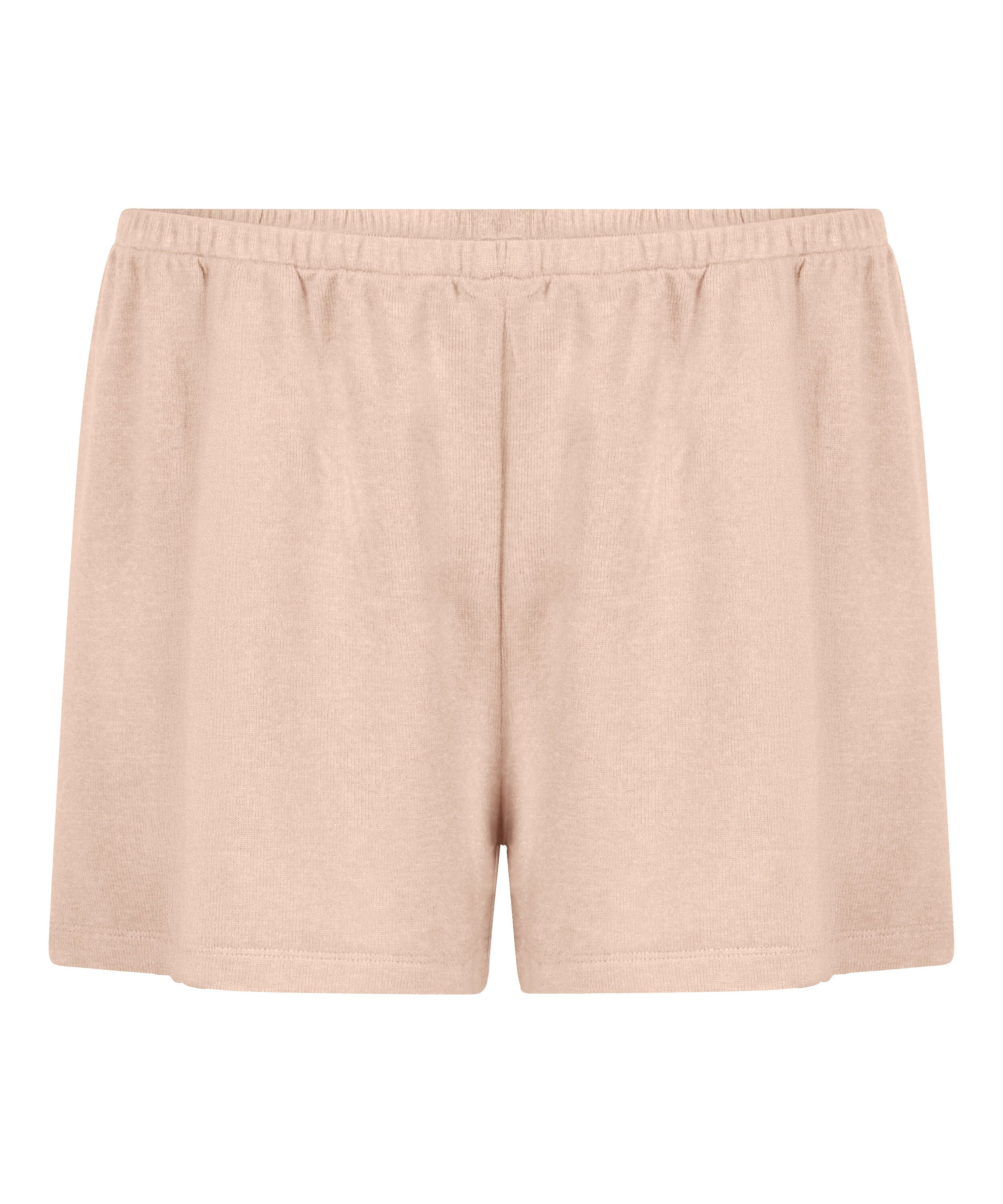 Pyjamasshorts i b&oslash;rstet jersey, Beige