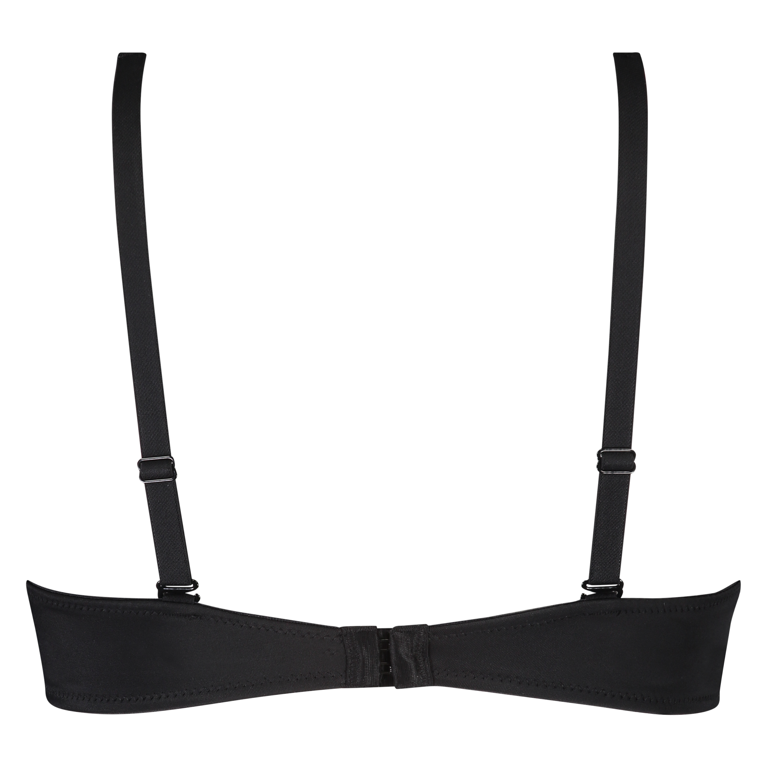 Satin Fleece ikke-formstøbt bøjle-bh, Sort, main