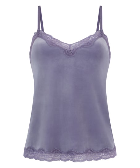 Cami top Velours Lace, Lilla