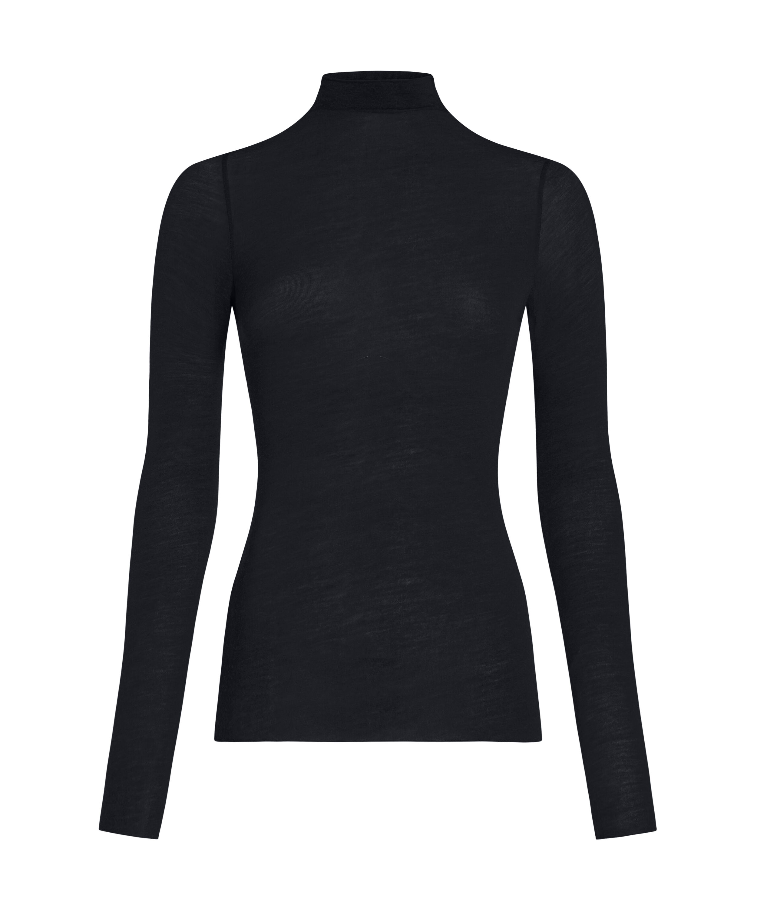 super soft rullekrave bluse med cashmere, Sort