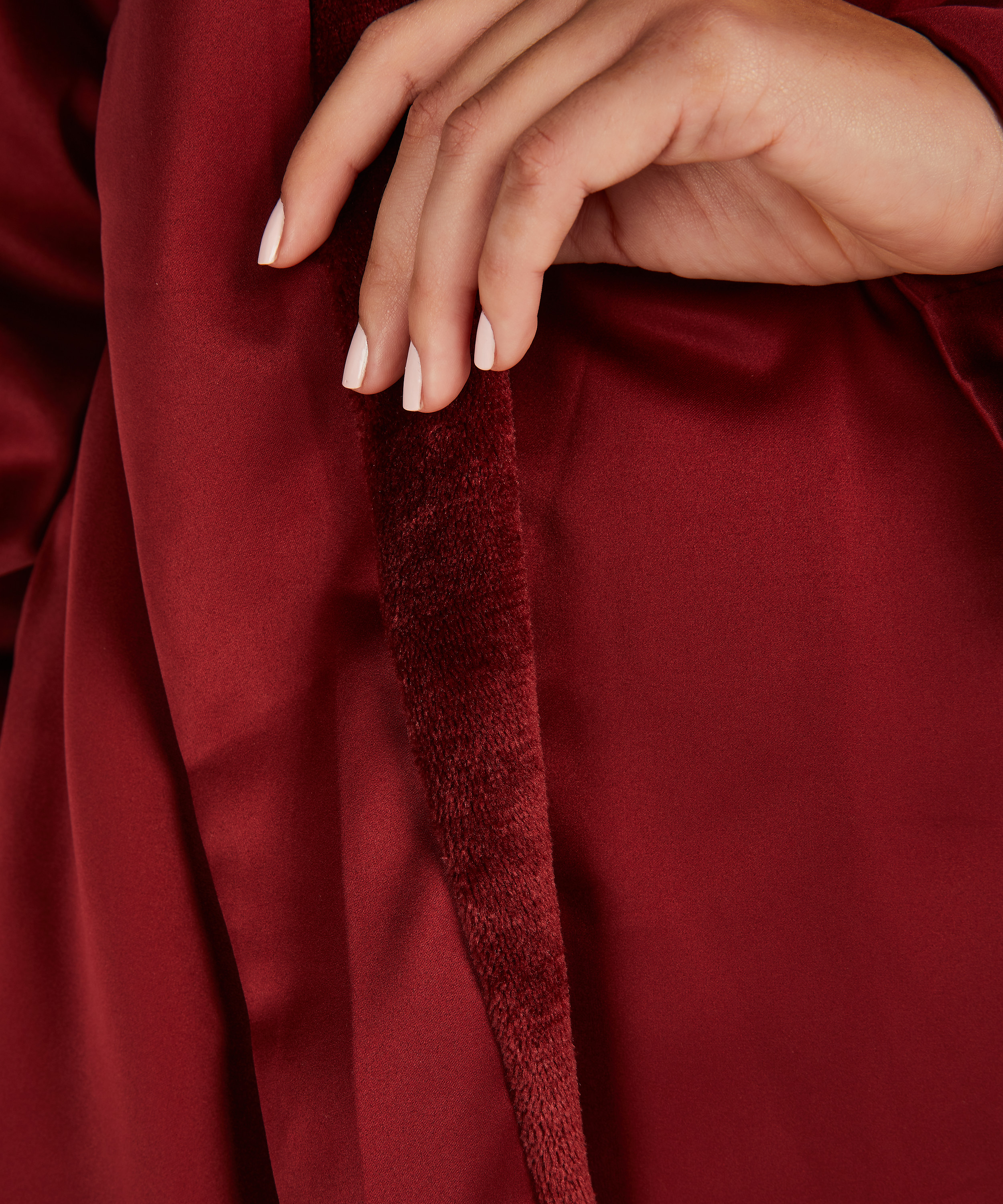 Badekåbe Satin Fleece, Rød, main