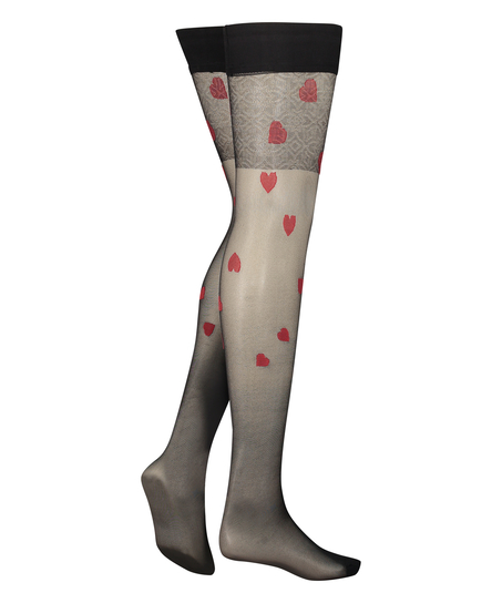 Selvsiddende strømper 20 Denier, Rød