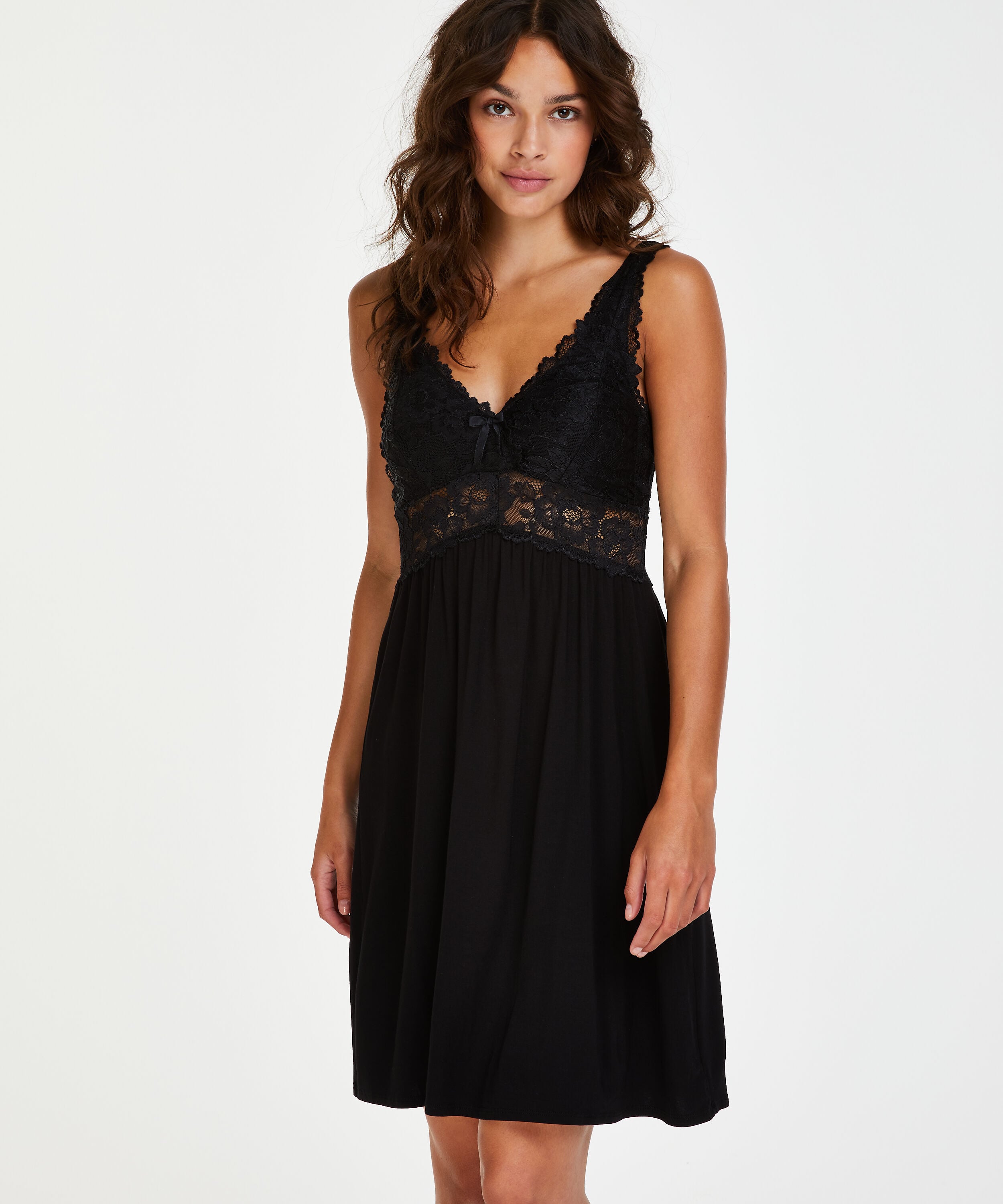 Modal Lace natkjole, Sort