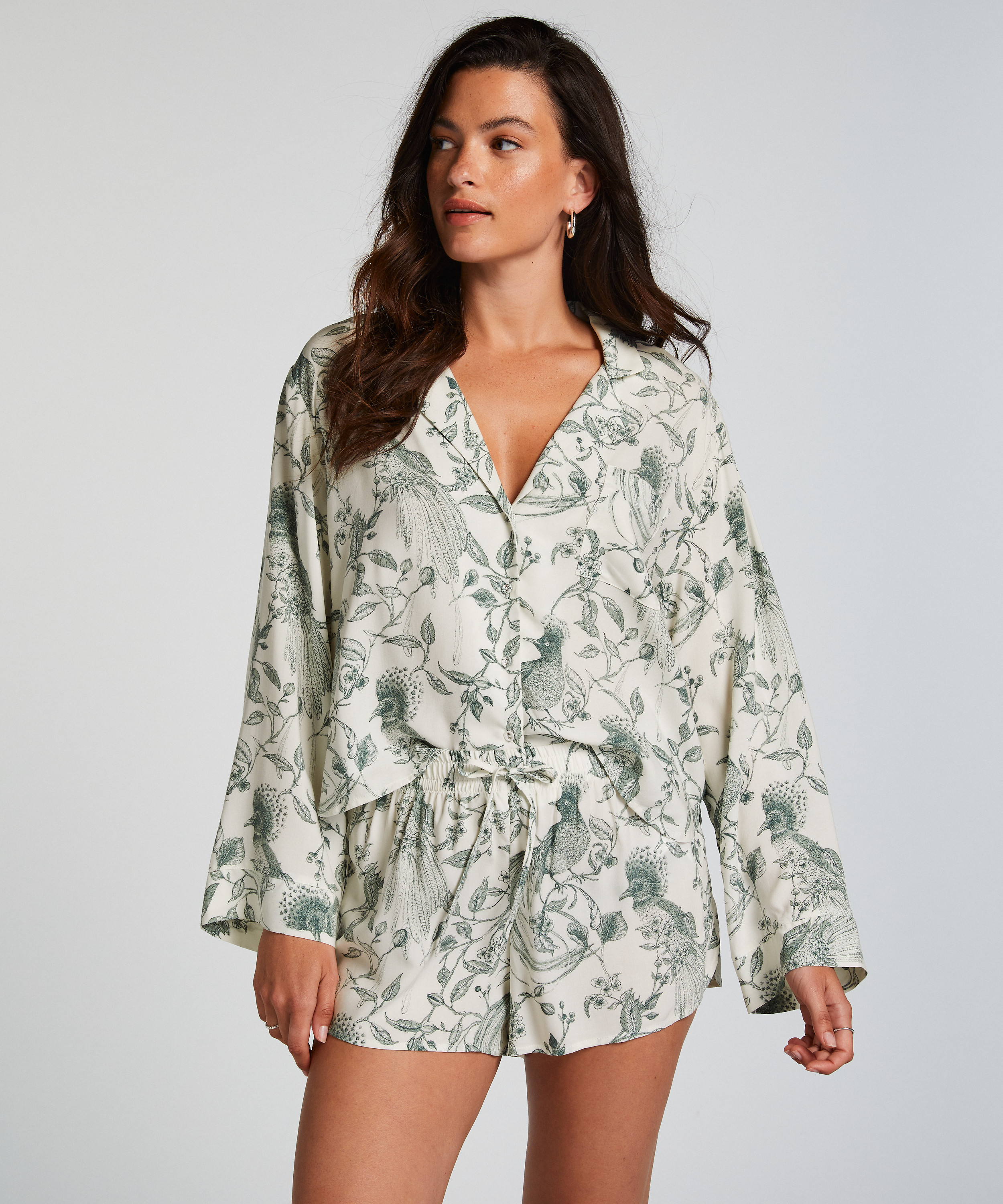 Pyjamasshorts, hvid, main