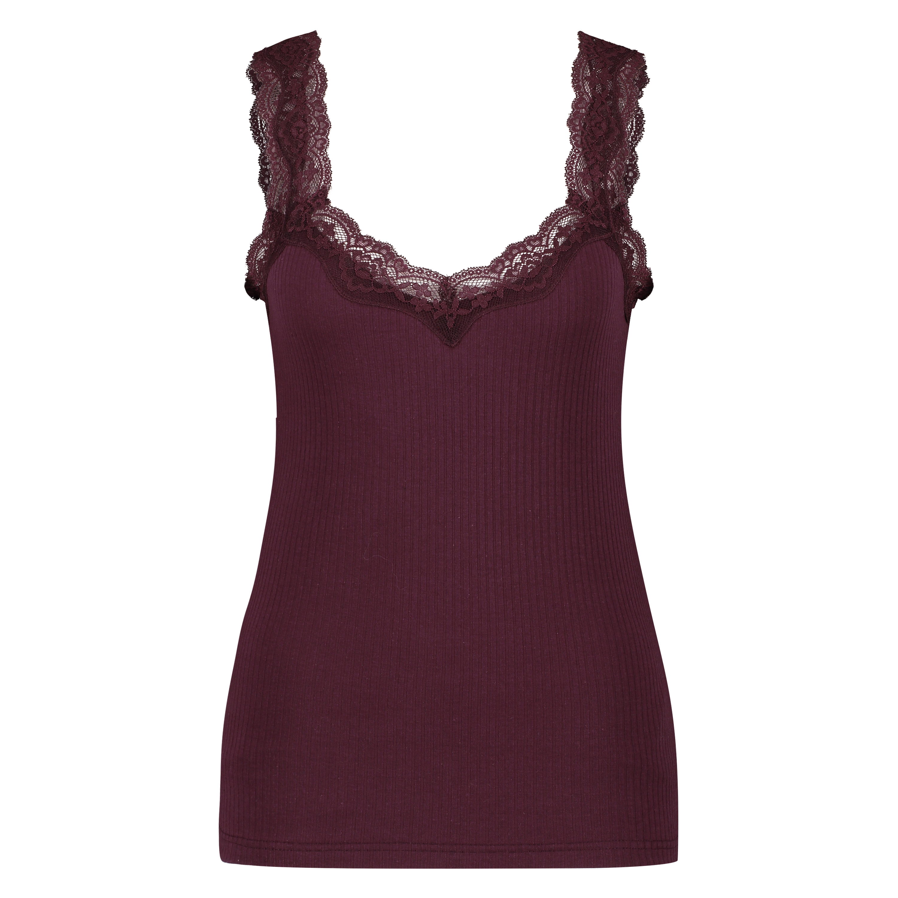 Top Rib Cami lace, R&oslash;d, main