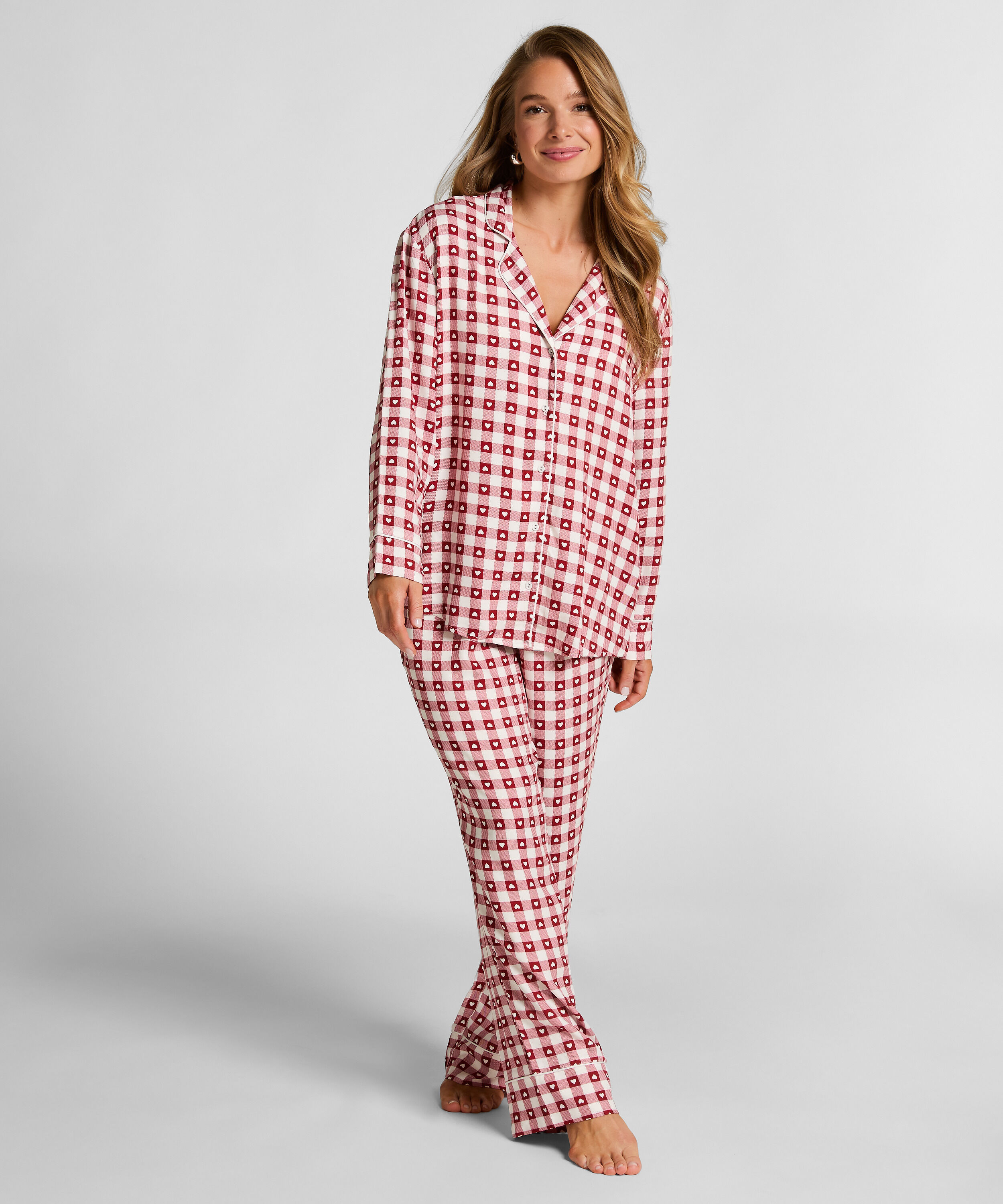 Pyjamas i twill, Rød Pyjamas i twill, Rød