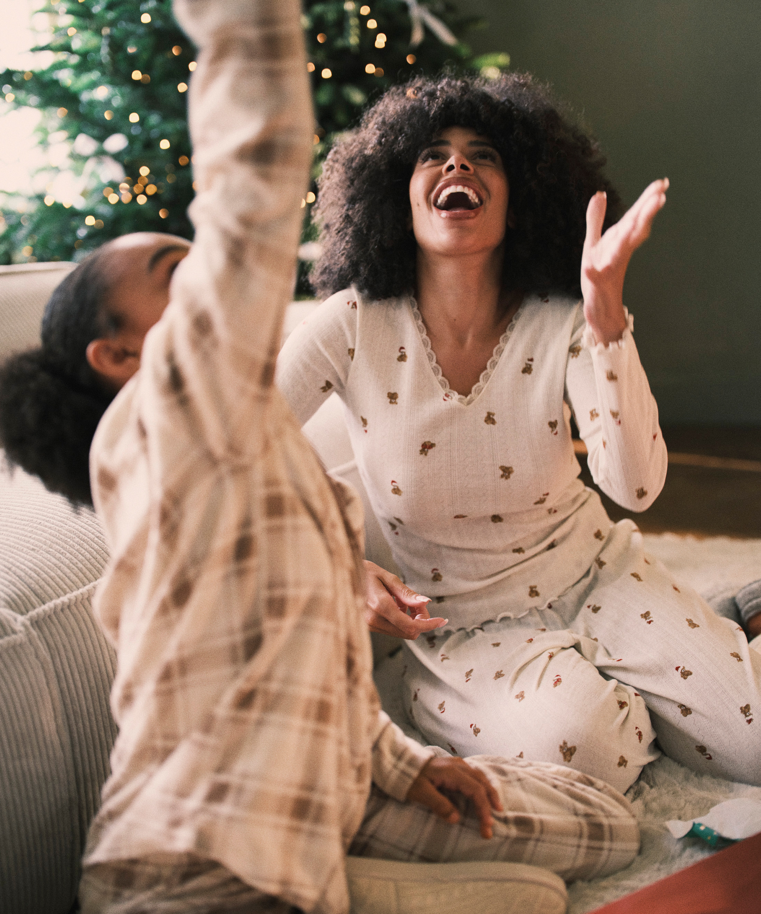 Pyjamastop Pointelle, Hvid, main